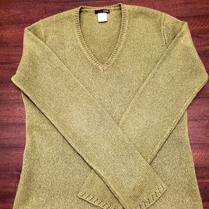 J.CREW Green V-Neck Sweater Size Small